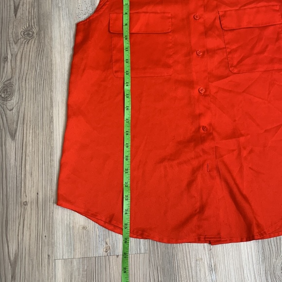 EUC Nine West Red Button Down Sleeveless Top, 14 - Picture 10 of 11